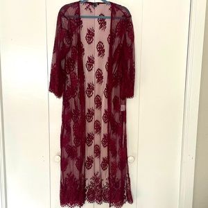 Long Lightweight Sheer Open Shawl Cardigan